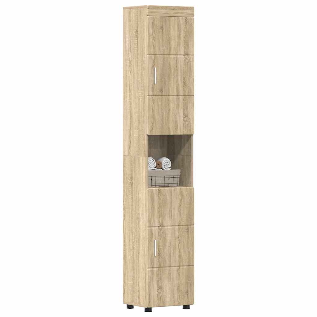 Badezimmer Schrank TULUM Sonoma-Eiche 37 x 31,5 x 203 cm